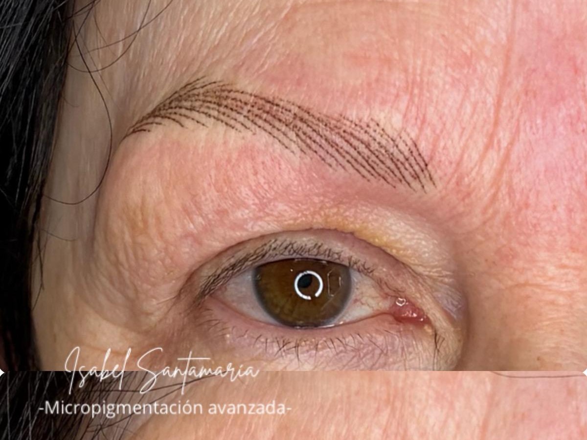 Micropigmentación de cejas pelo a pelo antes y después — Isabel Santamaría Sabadell